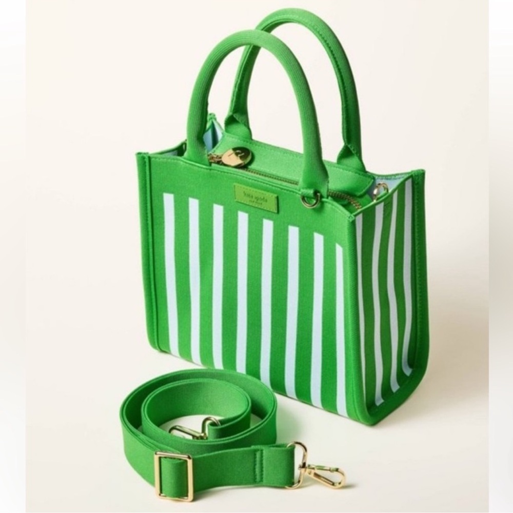 Kate Spade NY X Target Limited Edition Green & Blue Stripe Knit Crossbody Bag